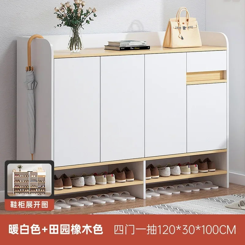 MMOOKA Entrance Shoe Cabinet Light Luxury Home Entrance Shoe Rack Large Capacity Multi-layer Entrance Cabinet Balcony Storage Locker