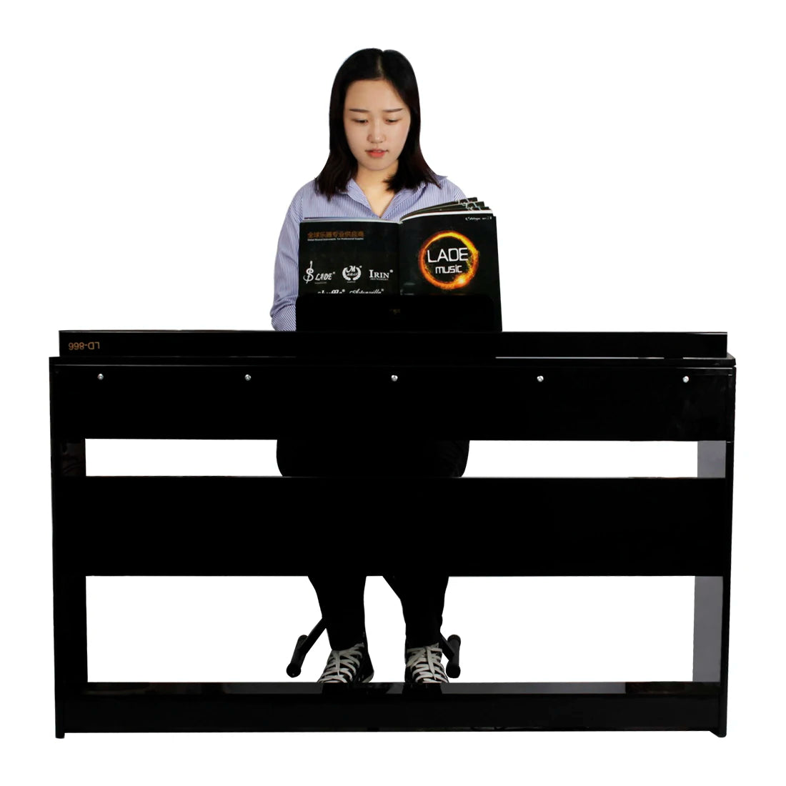 SLADE 88 Keys Upright Piano Professional Digital Electronic Black Piano Weighted Keyboard Instrument with Piano Bench