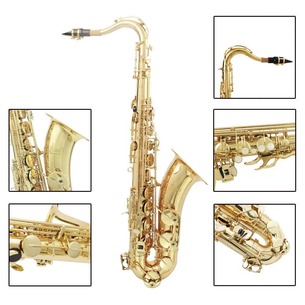 SLADE Professional Bb Tenor Saxophone Brass High Quality Saxophone Music Instrument Tenor Sax with Case Reeds Bracket Parts