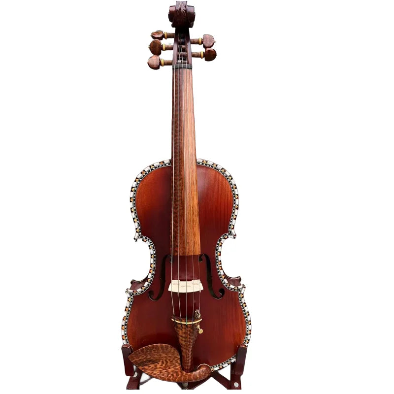 MMOOKA SONG Master 5 string Violin 4/4,Bird's eye wood Shell Purfling,Great sound #15780