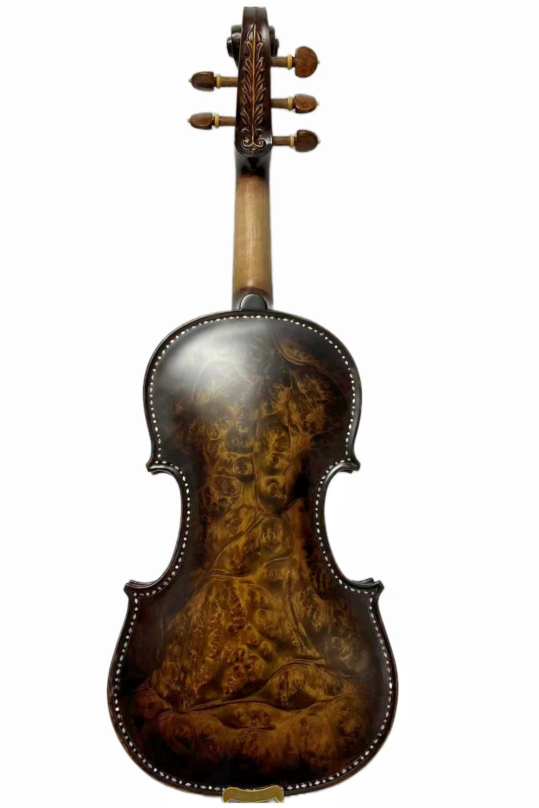 MMOOKA SONG Master 5 strings 4/4 Violin,Bird's eye Maple wood Carved rib neck profession Fiddler One-piece Flame Maple Back