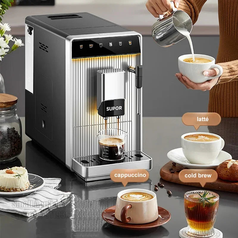 * SUPOR SW-CFA101 Fully Automatic Coffee Machine Household Espresso Maker Smart Touch Latte Cappuccino American Automatic Cleaning