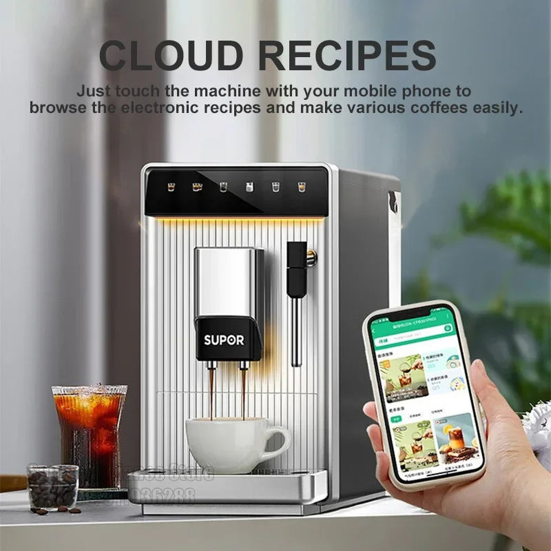 * SUPOR SW-CFA101 Fully Automatic Coffee Machine Household Espresso Maker Smart Touch Latte Cappuccino American Automatic Cleaning