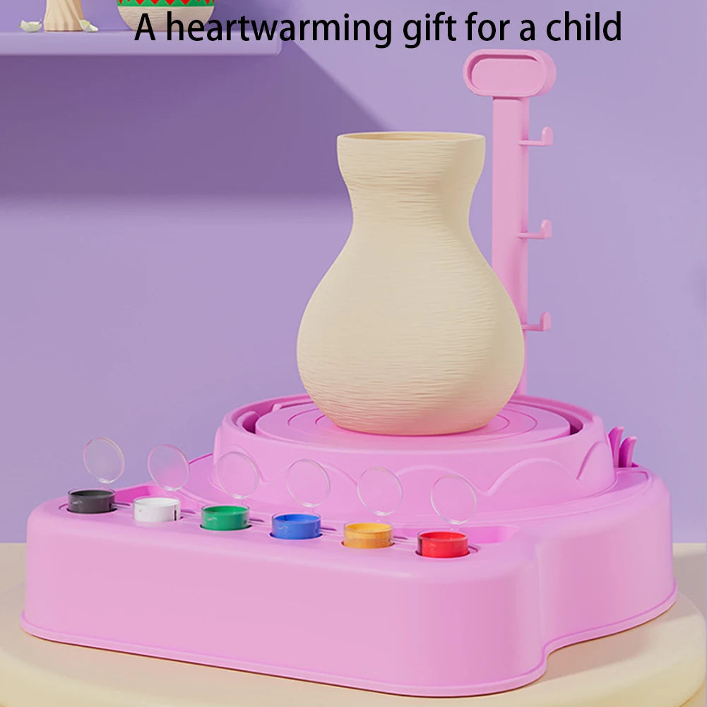 MMOOKA MMOOKA Kids Mini Pottery Machine Wheel Kit Electric Pottery Clay Wheel Educational Child-Safe Handicraft Gifts for Kids Aged 8-12MMOOKA.COM