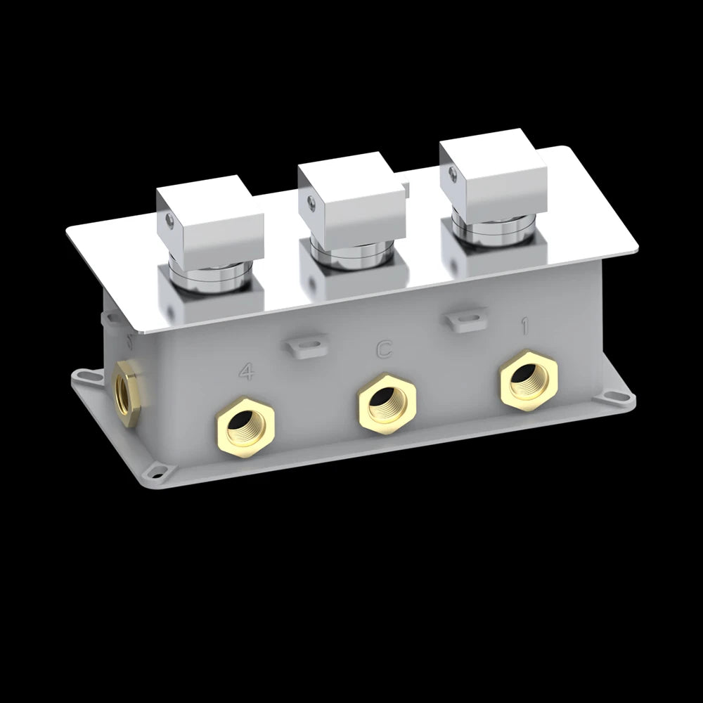 MMOOKA Thermostatic Mixing Valve Wall Mounted Shower Mixer Controller Temperature Concealed 6 Ways Brass Valves Embedded Box Bathroom MMOOKA.COM