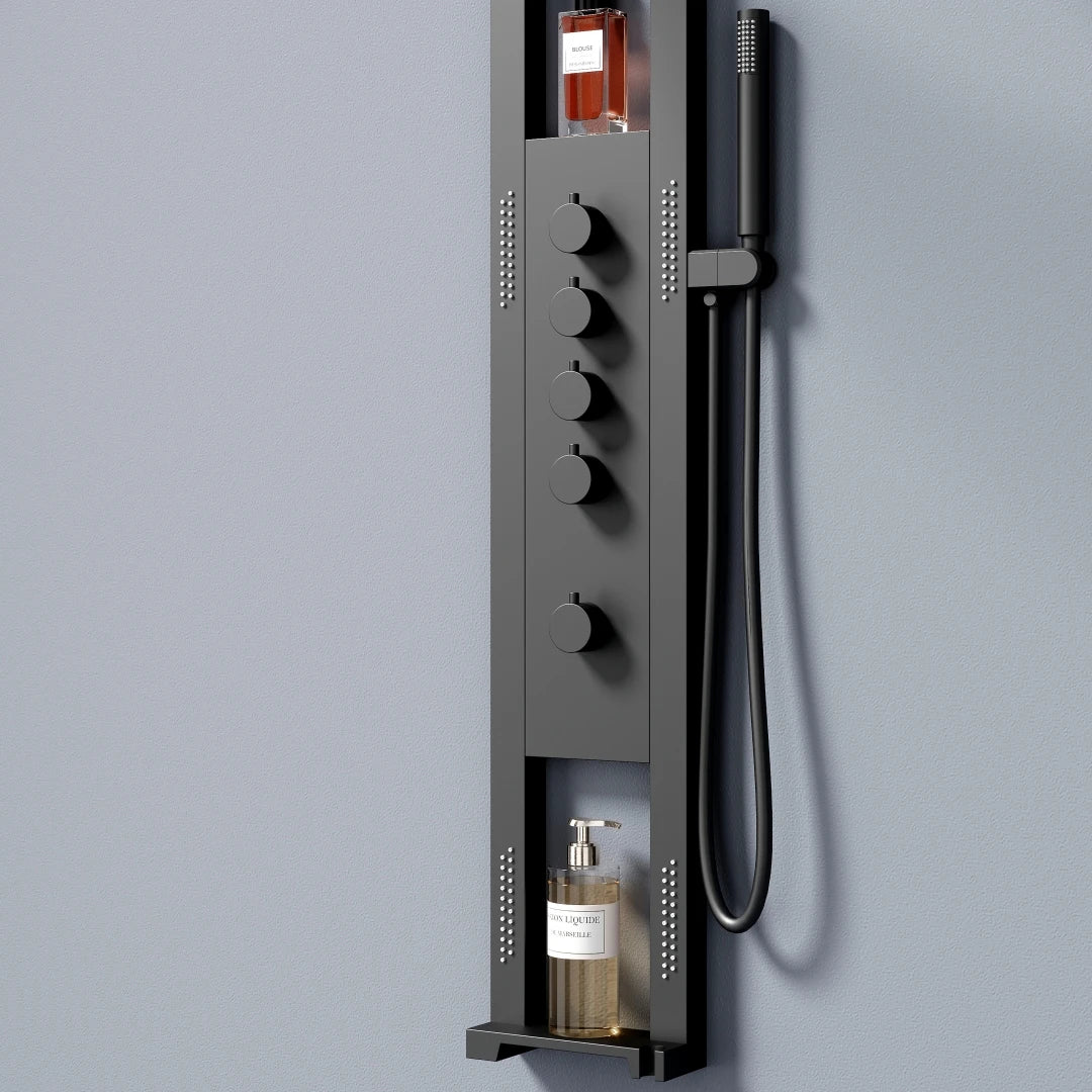 High Quality SS304 Wall Mounted LED Light New Fashion Waterproof Rainfall Multifunction Overhead Shower Panels for Bathroom