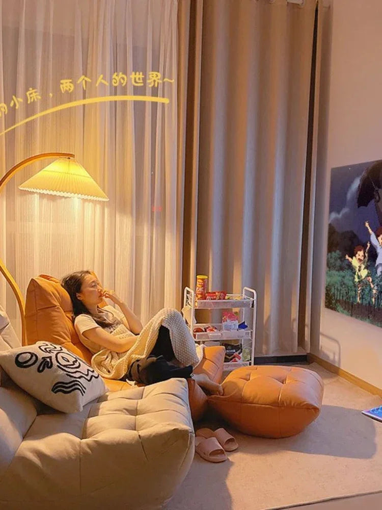 MMOOKA Lazy Sofa Bedroom Balcony Bay Window Tatami Caterpillar Bean Bag Sofa Chair Foldable Floor Adjustable Lounge Sofa