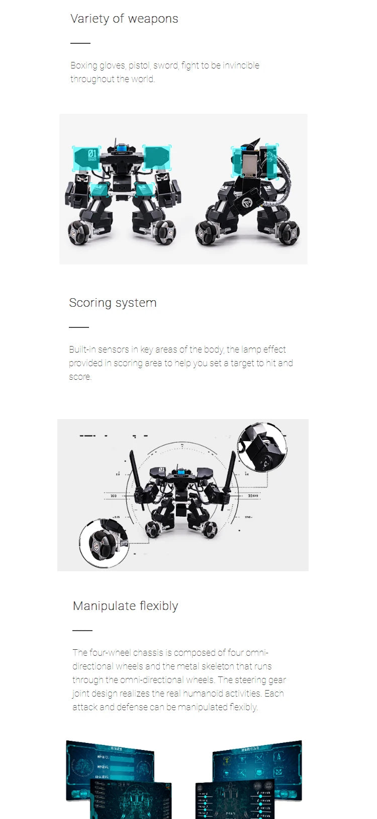 electronic Intelligent rc robot from fighting game