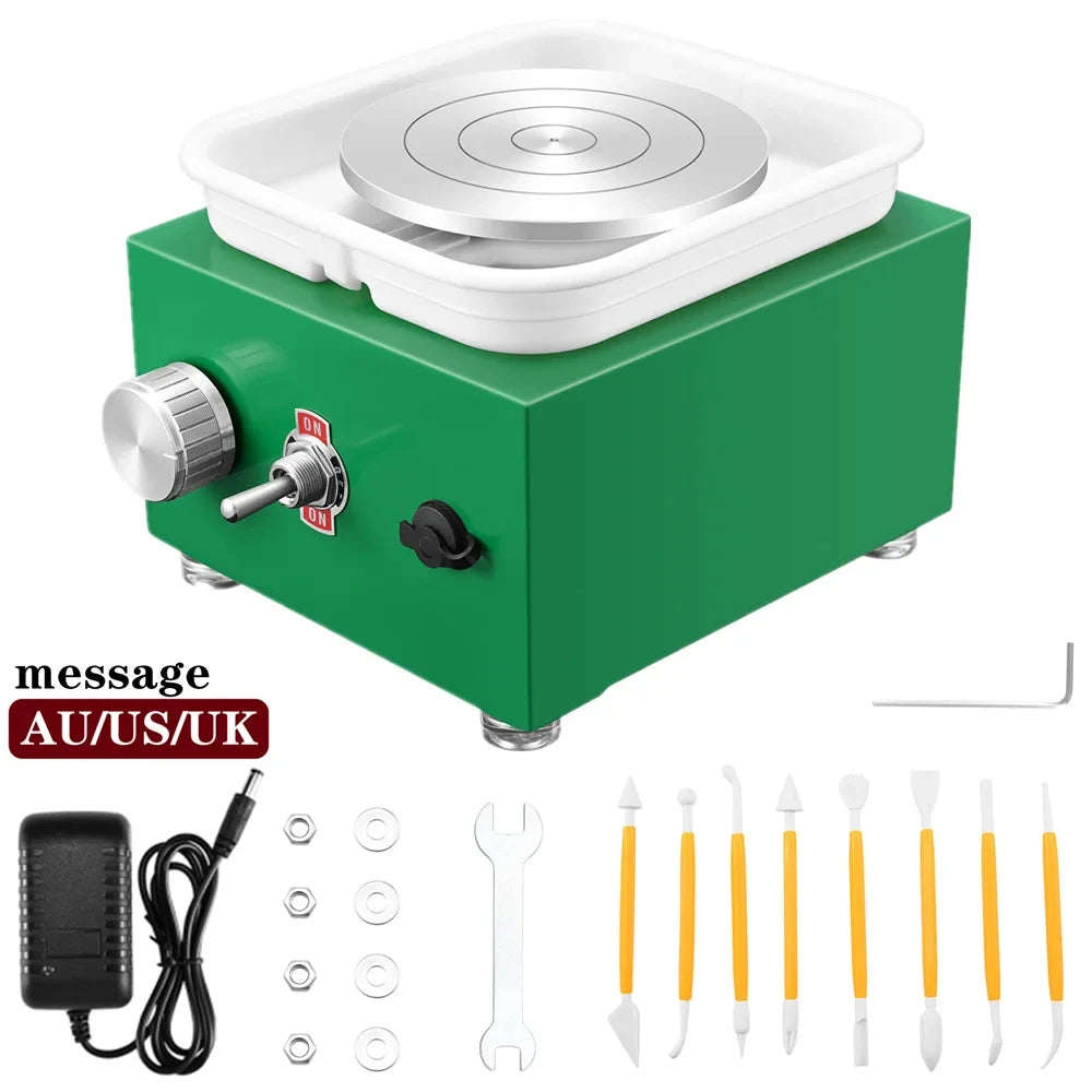 MMOOKA MMOOKA Electric Pottery Wheel Machine, Mini Pottery Forming Machine, Pottery Machine with Clay Sculpting Tools, 10CM Pottery TurntableMMOOKA.COM