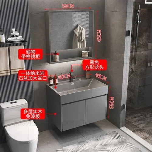 MMOOKA Multipurpose Narrow Bathroom Cabinets Makeup Organizer Makeup Bathroom Cabinets Mirror with Light Banheiro Furniture YX50BC