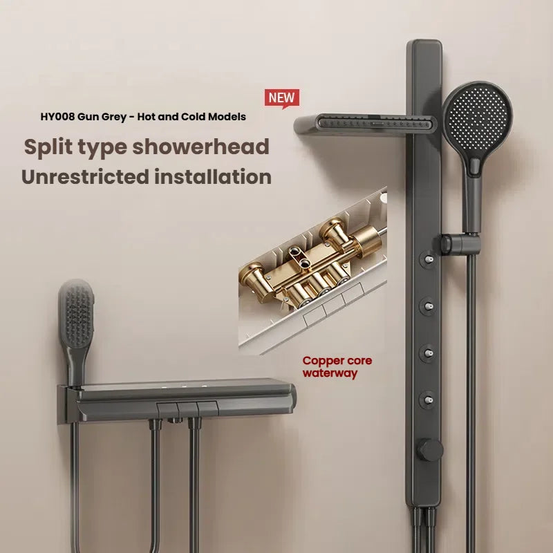 MMOOKA Shower System Set Milk White Bathroom Split Shower Multifunction Shoulder Waist Spouts Household Pressurized Shower Set MMOOKA.COM