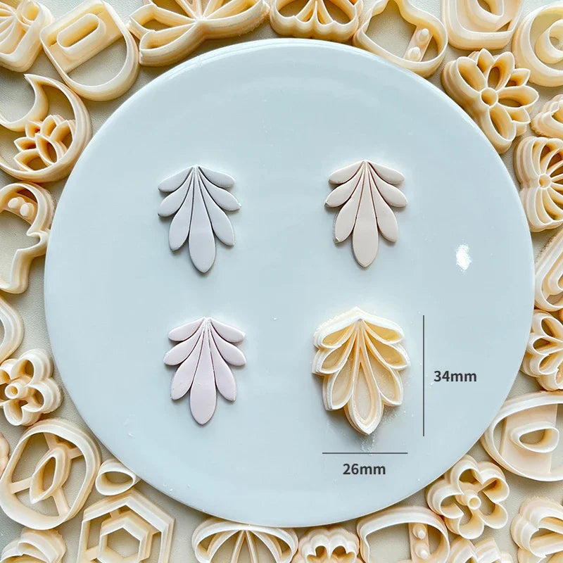 MMOOKA MMOOKA Flower Soft Pottery Earrings Polymer Clay Cutter Hollow Geometric Pattern Mold DIY Ceramic Earrings Jewelry Pendants Clay ToolsMMOOKA.COM