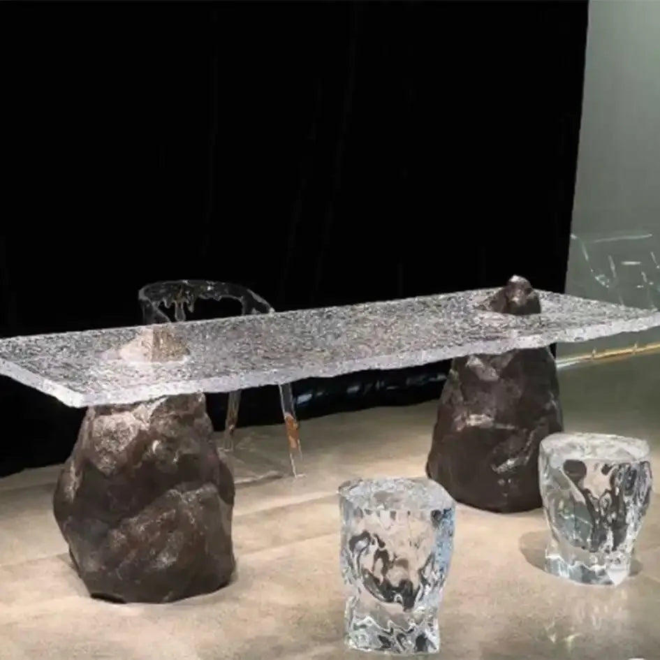 ANTNX Luxury Modern Coffee Table Organizer Aesthetic Transparent Coffee Table Minimalist Italian Standing Glass Meubles Furniture ANTNX.COM