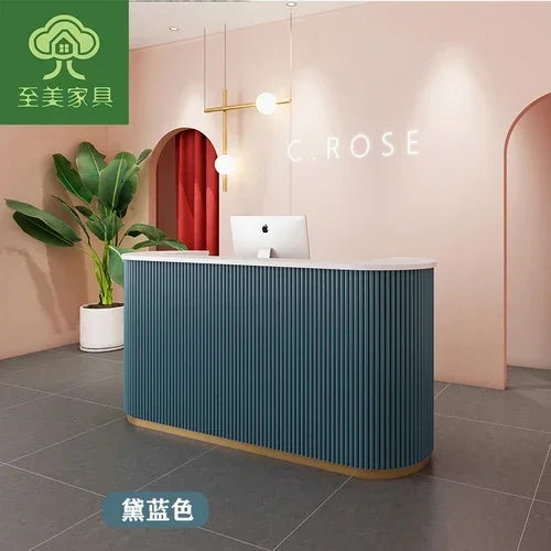 MMOOKA Clothing Store Small Cashier Beauty Light Luxury Bar Counter Arc Front Desk Reception Desk Commercial