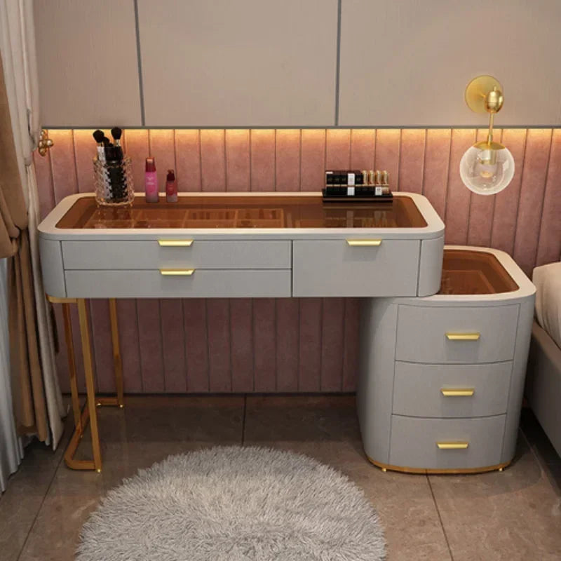 MMOOKA Dressing Table With Mirror Bedroom Dresser Storage Cabinet Dressing Table Dresser Vanity Table Bedroom Furniture For Make up