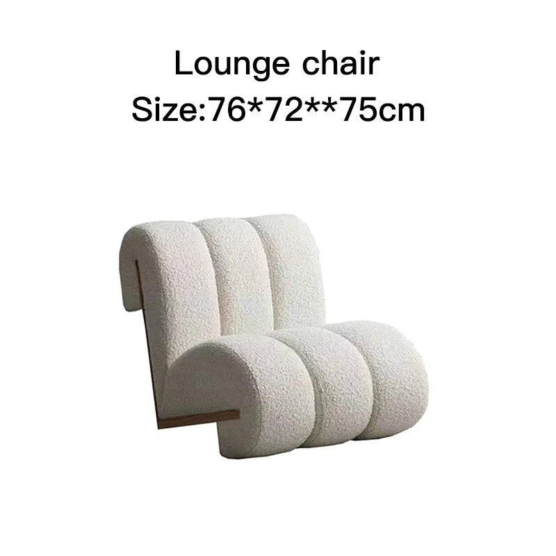 MMOOKA Creative White Modern Sofa Chairs Design Backrest Personality Model Room Small Leisure Single Lounge Chair Hotel Club Apartment