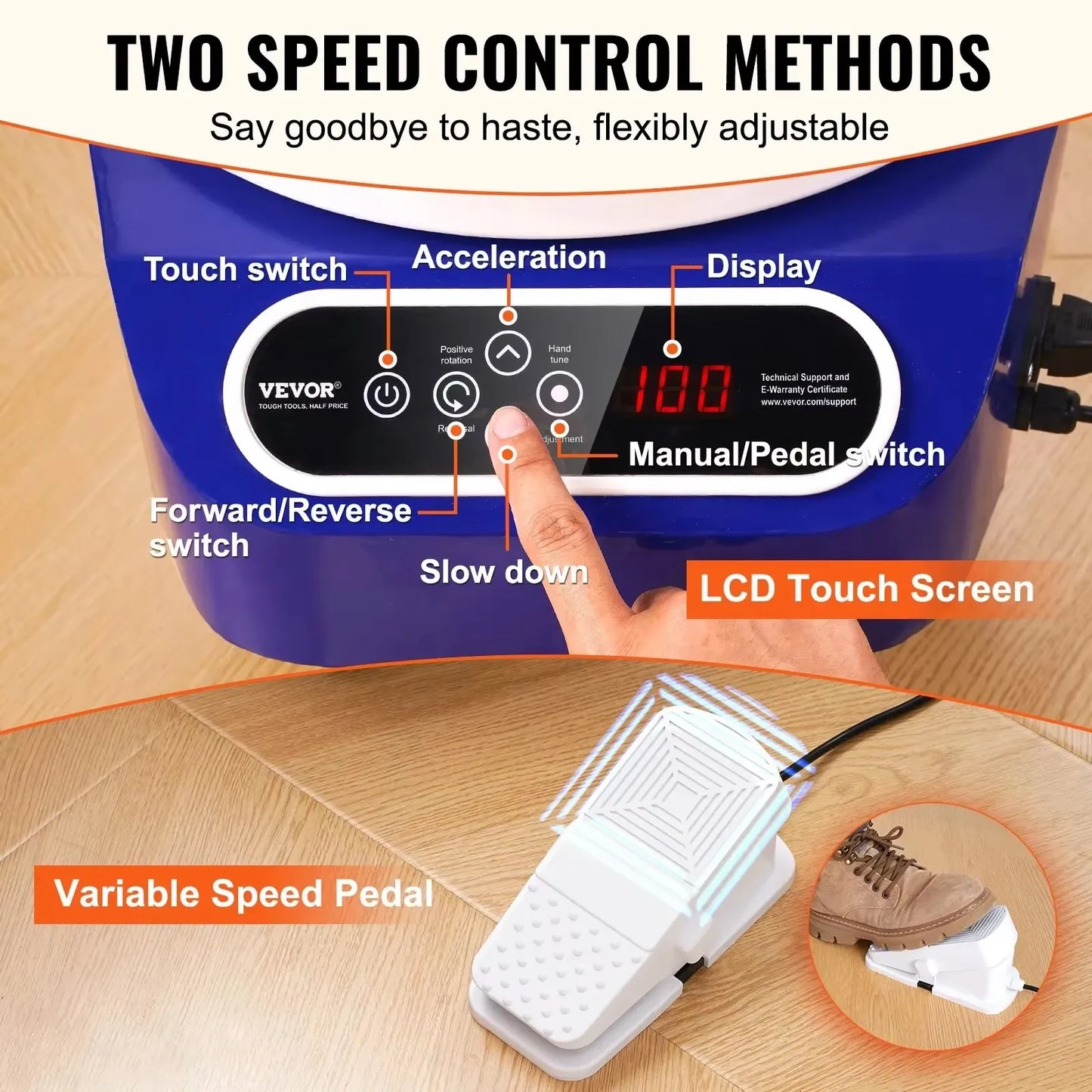 MMOOKA MMOOKA VEVOR Pottery Wheel Machine 10in Ceramic Wheel Foot Pedal Touch Screen 350W 3Leg Blue for Ceramic Working Forming DIY Art CraftMMOOKA.COM