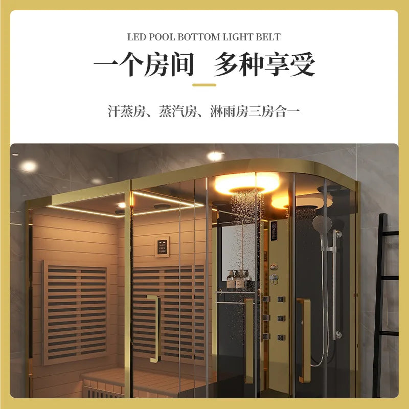 Sauna room, household whole body detoxification, light wave, far-infrared sweat steaming room installation, construction, and in