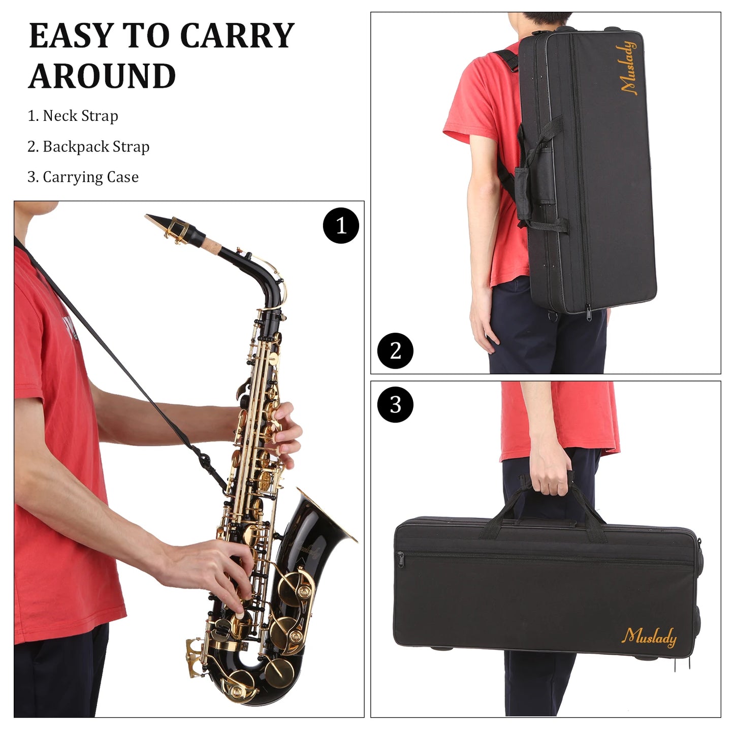 MMOOKA Saxophone Black Paint E-flat Sax Brass Eb Alto saxophone alto sax With Saxophone mouthpiece wind instrument musical instruments