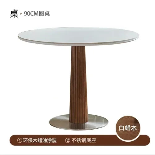 MMOOKA Round Dining Coffee Table Sets Wooden Chair Minimalist Living RoomDesigner Table Console Huismeubilair Modern Furniture