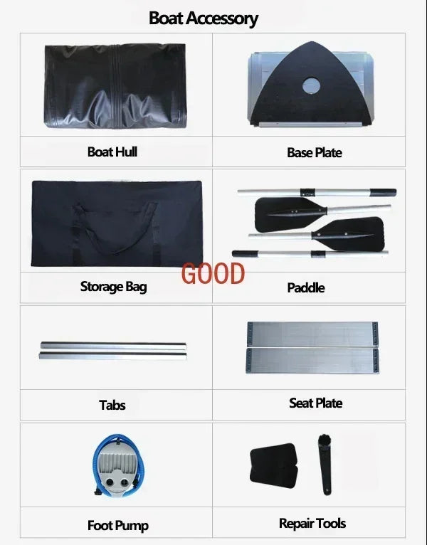MMOOKA 2.3~3.8m Inflatable Boat with Alloy Bottoms Set 1.2mm Thicken PVC Assault Boat V Shape Keel Boat Bottoms LUYA Fishing Boats Set