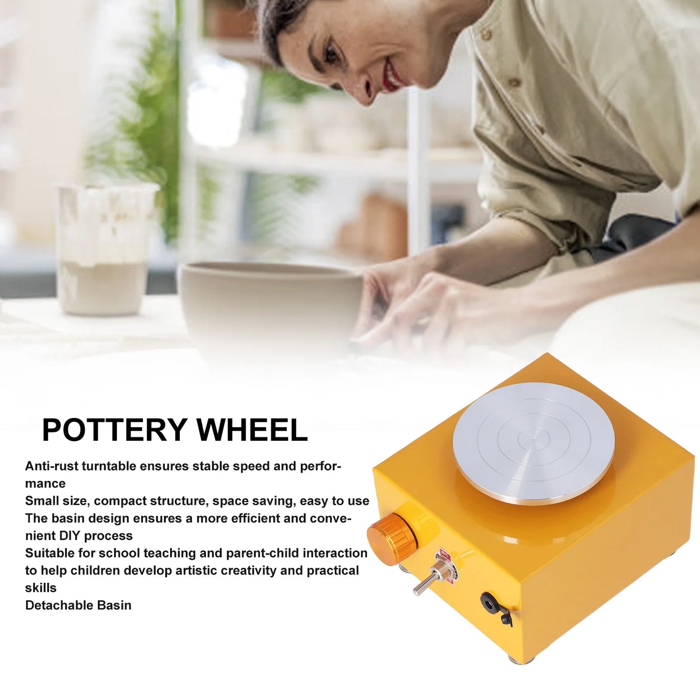 MMOOKA MMOOKA Mini Pottery Wheel Mini Pottery Wheel Machine Small Miniature for School TeachingMMOOKA.COM