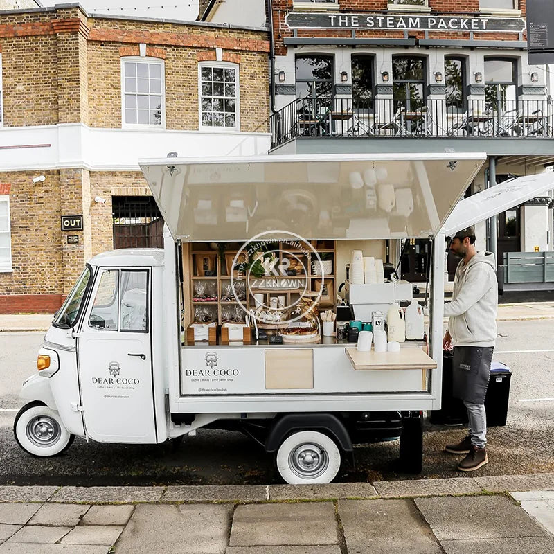 ANTNX 2024 Ape Tuk Tuk Food Tricycle Cart For Sale Electric 3 Wheels Coffee Bar Food Truck ANTNX.COM