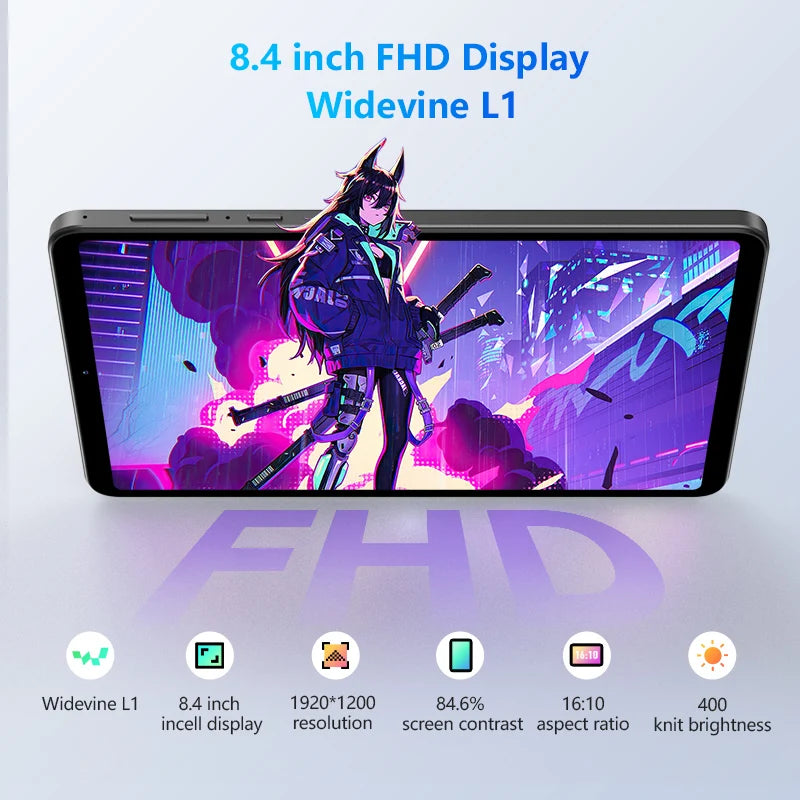 MMOOKA HEADWOLF FPad5/Pro Android 14 tablet 8.4 inch Max 16GB Ram 128GB/256GB ROM UFS2.1 Octa-core G99 Tablet PC Support WideVine L1