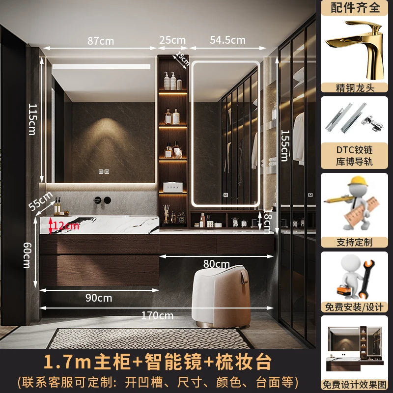 ANTNX Light Luxury Solid Wood Bathroom Cabinet Partitions Accessories Closet Cupboard Space Saver Gadgets Modern Gabinete Furniture ANTNX.COM