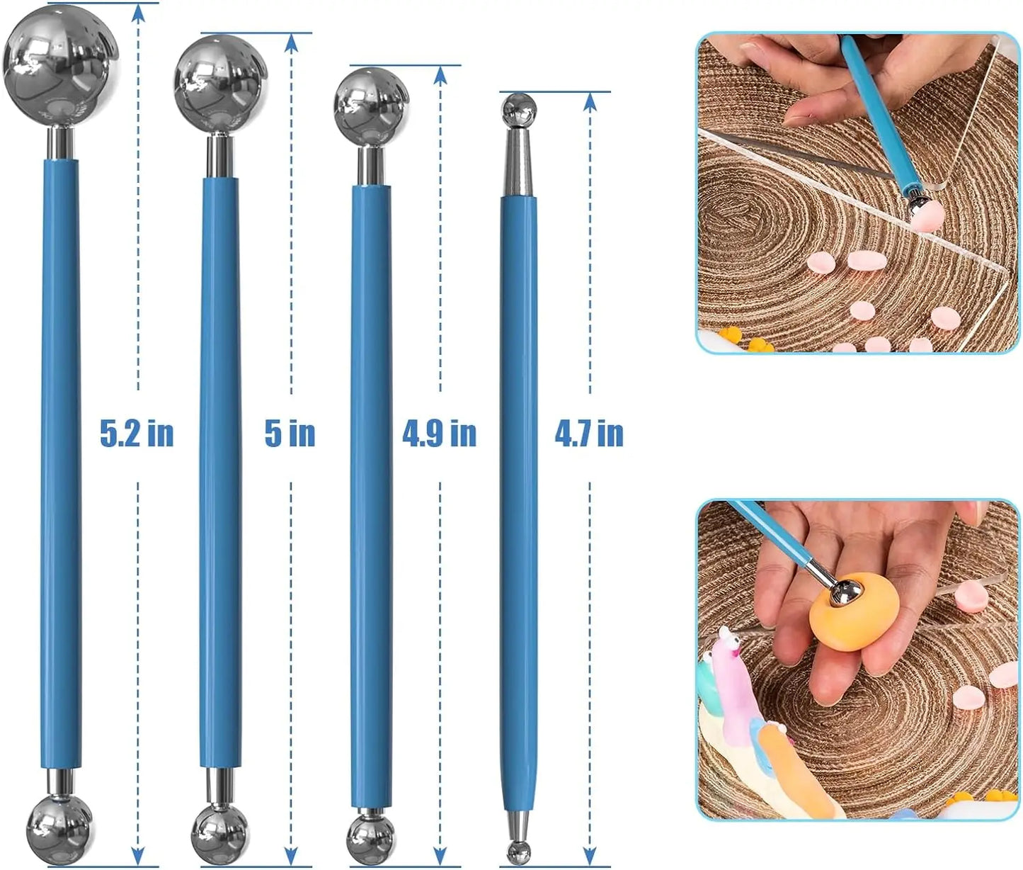 MMOOKA Polymer Modeling Clay Sculpting Tools Dotting Pen Ball Stylus, Pottery Ceramic Clay Indentation Tools Set for DIY Nail Art CraftMMOOKA.COM