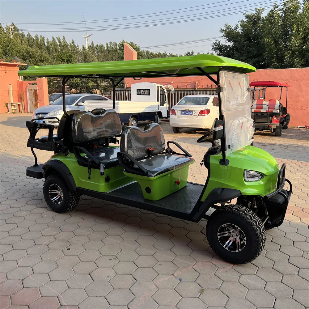 ANTNX New Design 4 Seater 60V 72V Lithium Battery Golf Carts New Arrival Red Golf Carts 4KW 5KW 7.5 KW AC Motor Electric Golf Carts ANTNX.COM