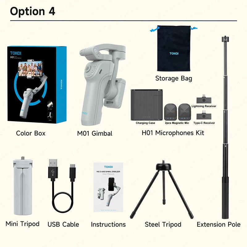 MMOOKA M01 3-Axis Handheld Stabilizer Gimbal for Mobile Phone Shoot Vlog Record Video with Fill Light for Iphone, Xiaomi 15 Cell phones