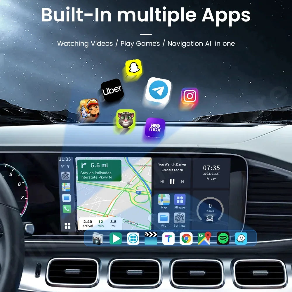 MMOOKA Carlinkit Tv Box SDM660 Qualcomm 8 Core Android 13 CarPlay Android Auto Wireless Adapter Support Online Video USB-A Port Youtube