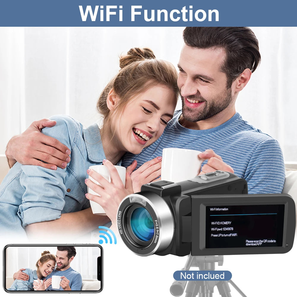 MMOOKA 2025 Outdoor Video Camcorder WiFi IR Night Vision 56MP Fill Light Touch Vlogging For Tiktok Youbute Webcam Camera Recorder