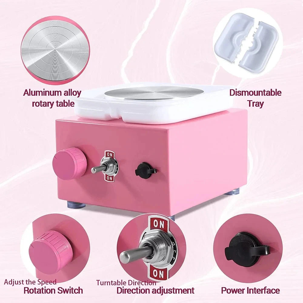 MMOOKA MMOOKA Electric Pottery Wheel Machine, Mini Pottery Forming Machine, Pottery Machine with Clay Sculpting Tools, 10CM Pottery TurntableMMOOKA.COM