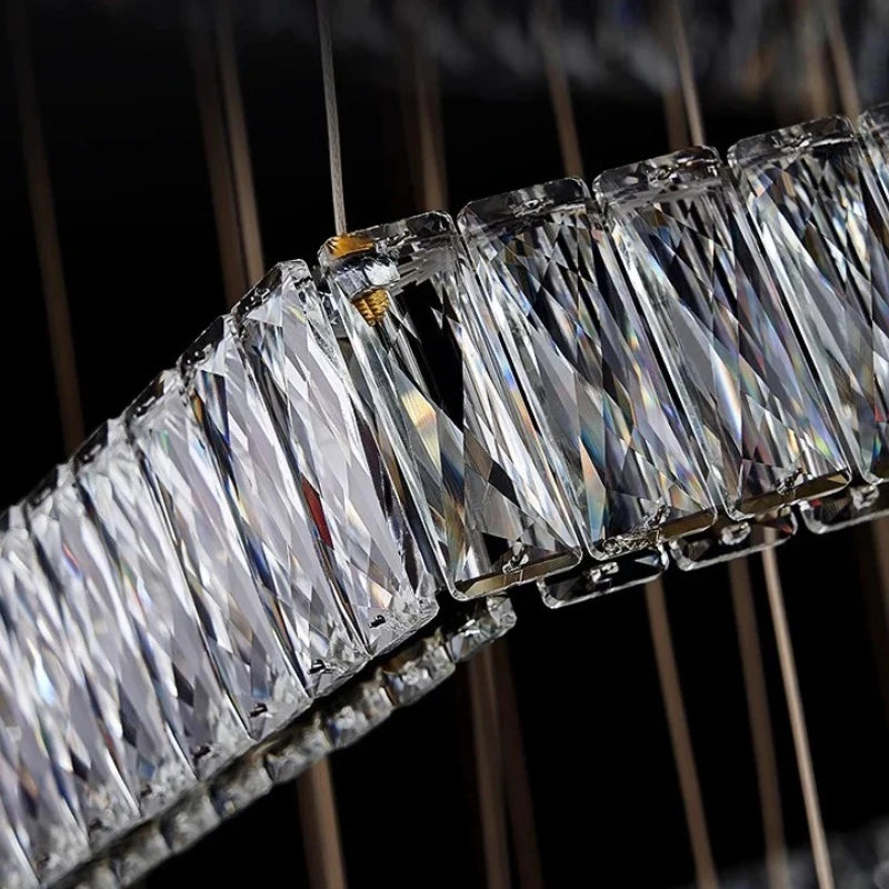 Modern Luxury Home Decoration Crystal Chandelier Stair Hotel Lobby Villa Hanging Lamp Interior Lighting Lusters Luminaires