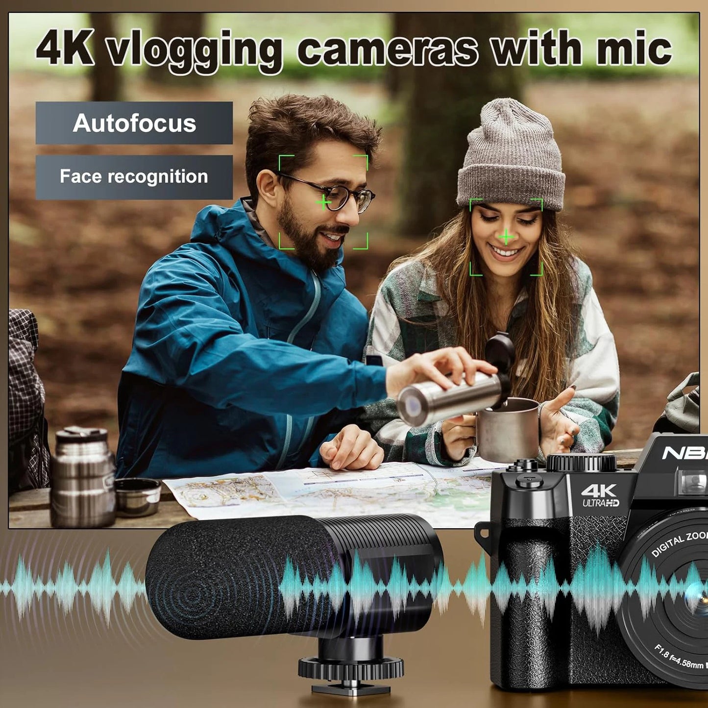MMOOKA NBD Digital Camera 48MP 4K Video Camera 3.0 Inch Flip Screen Camcorder Vlogging Camera and 16X Digital Zoom Photography Camera
