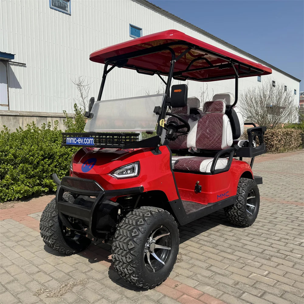 ANTNX New Design 4 Seater 60V 72V Lithium Battery Golf Carts New Arrival Red Golf Carts 4KW 5KW 7.5 KW AC Motor Electric Golf Carts ANTNX.COM