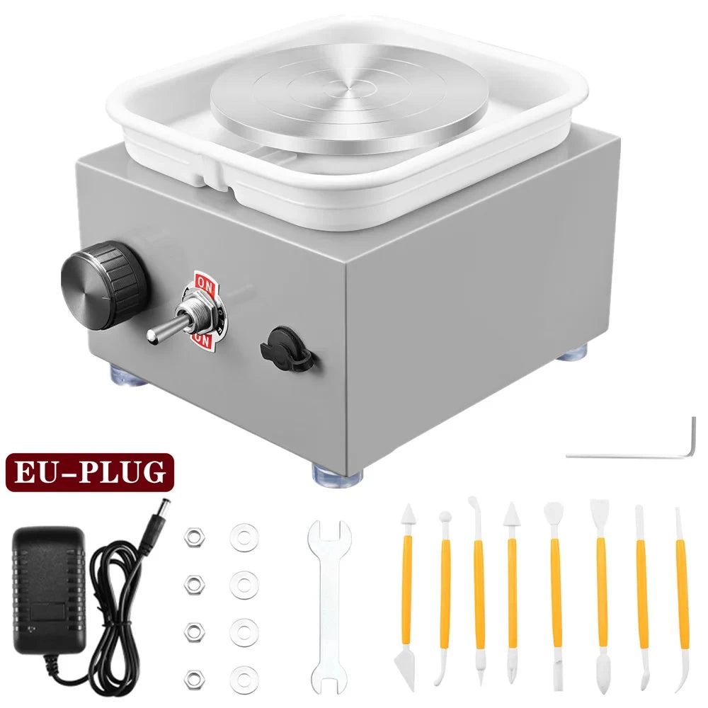 MMOOKA MMOOKA Electric Pottery Wheel Machine, Mini Pottery Forming Machine, Pottery Machine with Clay Sculpting Tools, 10CM Pottery TurntableMMOOKA.COM