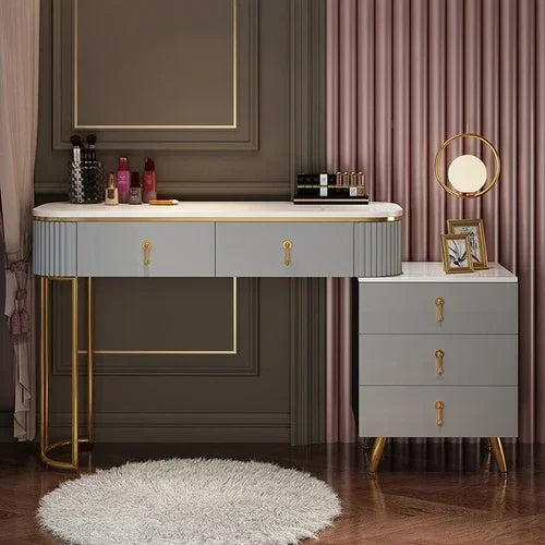 MMOOKA Nordic dressing table small apartment bedroom multi-functional modern minimalist light luxury paint makeup table dresser vanity