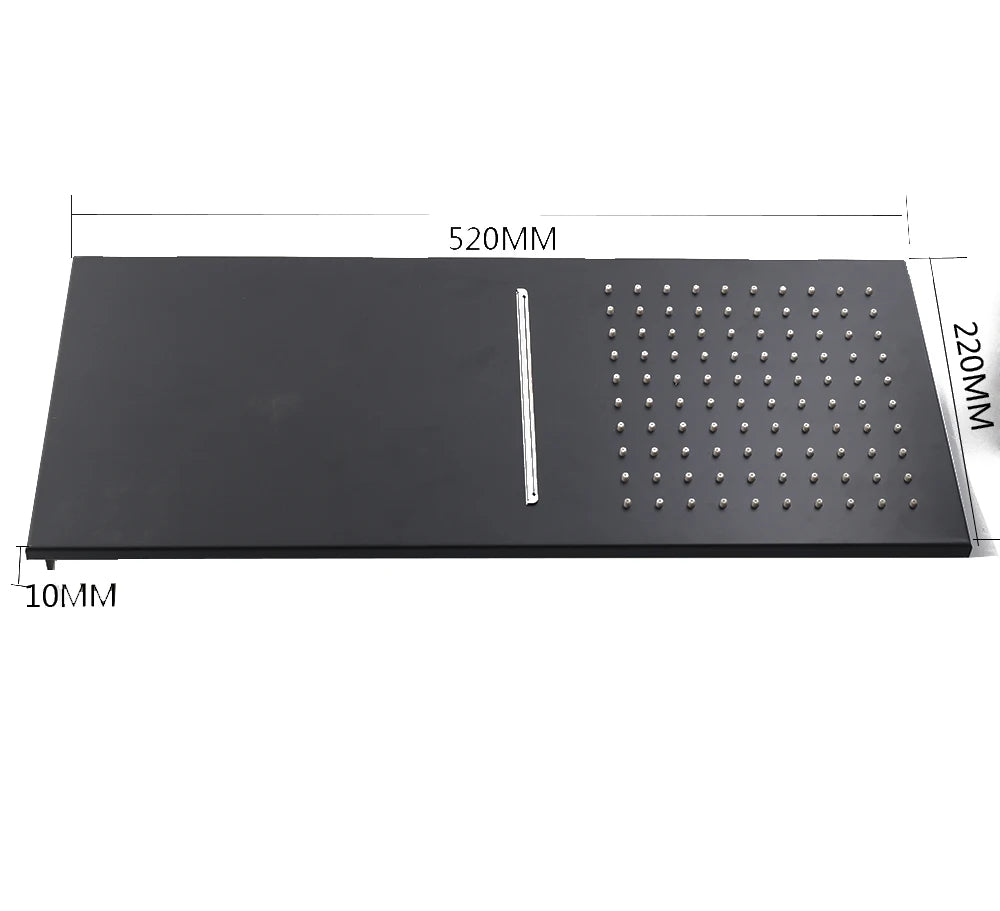 ANTNX BAKALA Matte Black Stainless Steel Shower Head Rainfall Shower Head With Waterfall Shower Wall Mounted ANTNX.COM