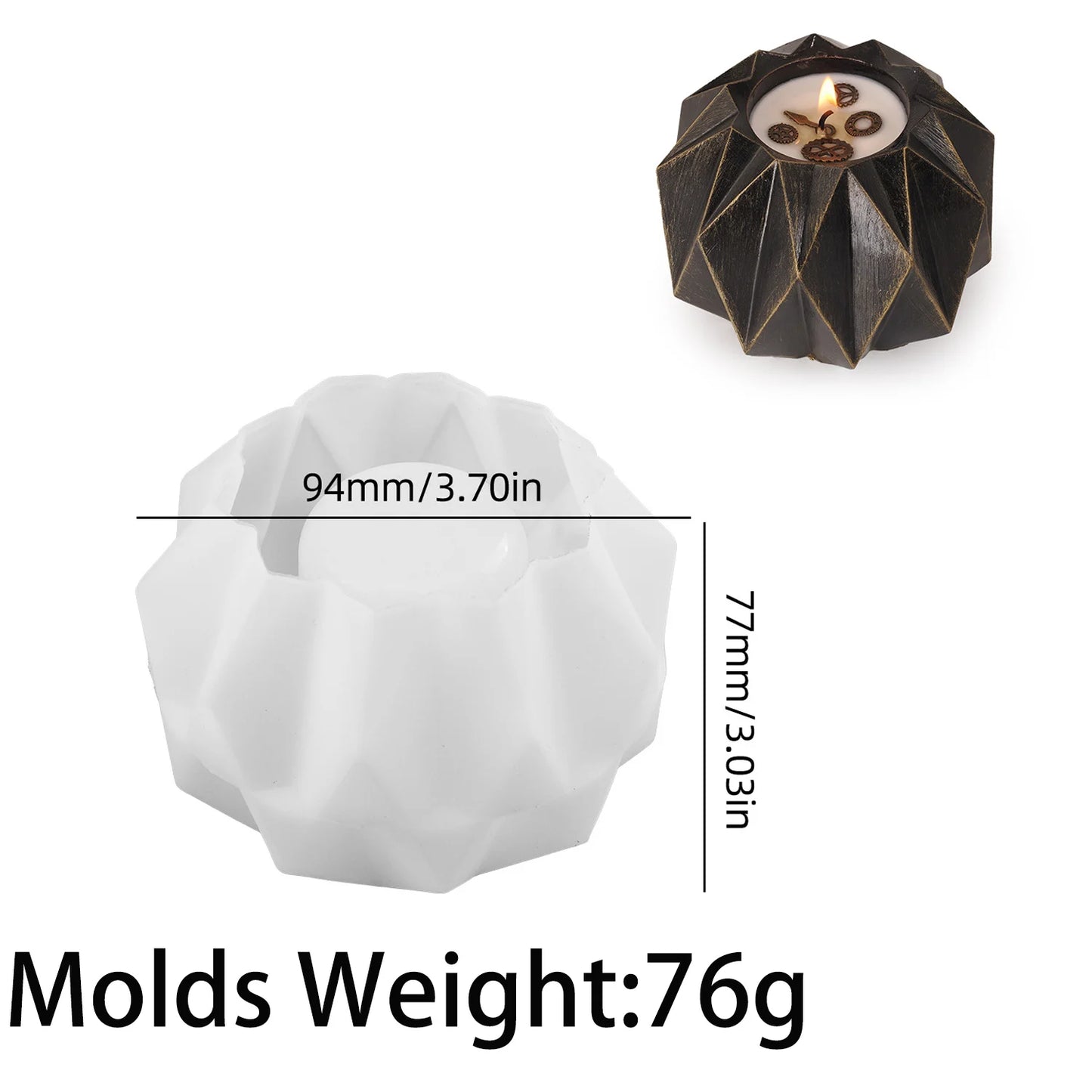 MMOOKA MMOOKA Diamond Shape Candlestick Vase Silicone Mold Geometry Art Candle Jar Concrete Cement Mold Handicraft Epoxy Resin Mold Home DecorMMOOKA.COM