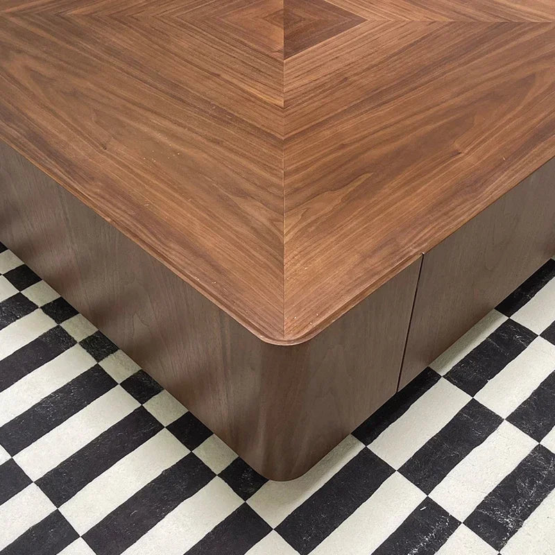 MMOOKA Italian Style Minimalist Square Designer Coffee Table Solid Wood Storage Living Room Luxury Modern Table Basse Home Furniture