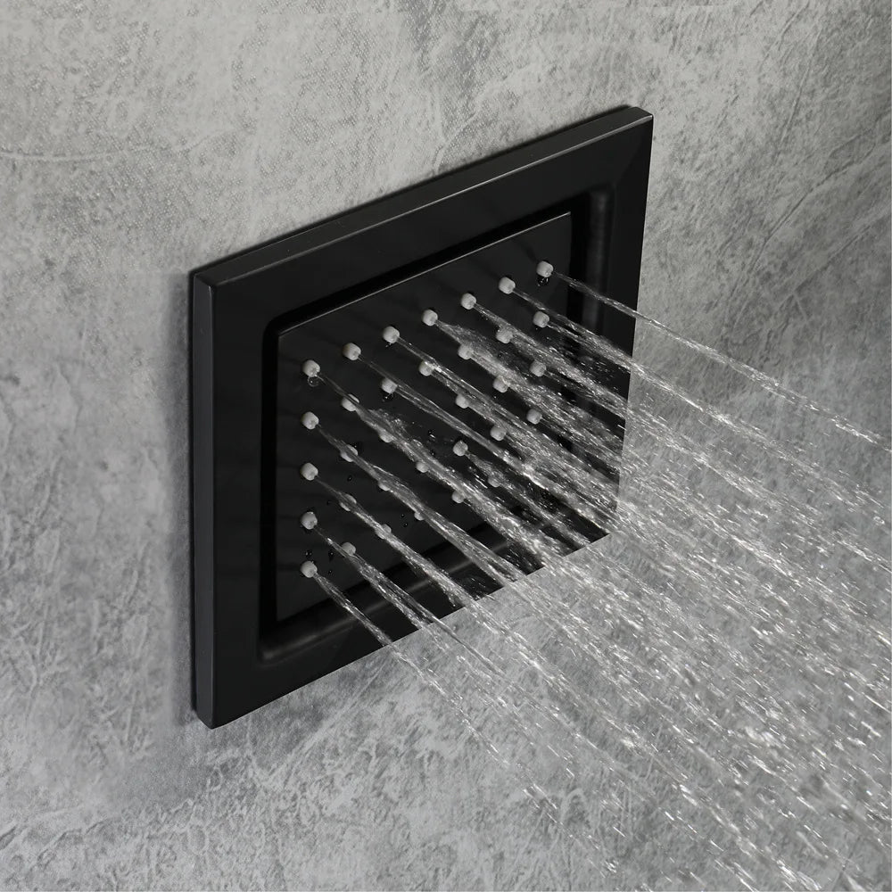 MMOOKA Smart Remote LED Shower Head Set 20x14inch Panel Faucet System Lateral Jet Thermostatic Mixer Valve Button Switch Hand Shower MMOOKA.COM