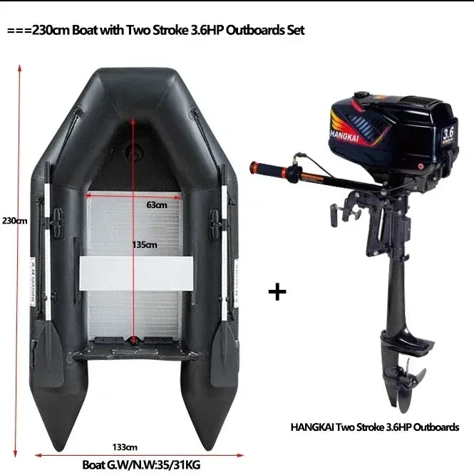 MMOOKA 2.3~3.8m Inflatable Boat with Alloy Bottoms Set 1.2mm Thicken PVC Assault Boat V Shape Keel Boat Bottoms LUYA Fishing Boats Set