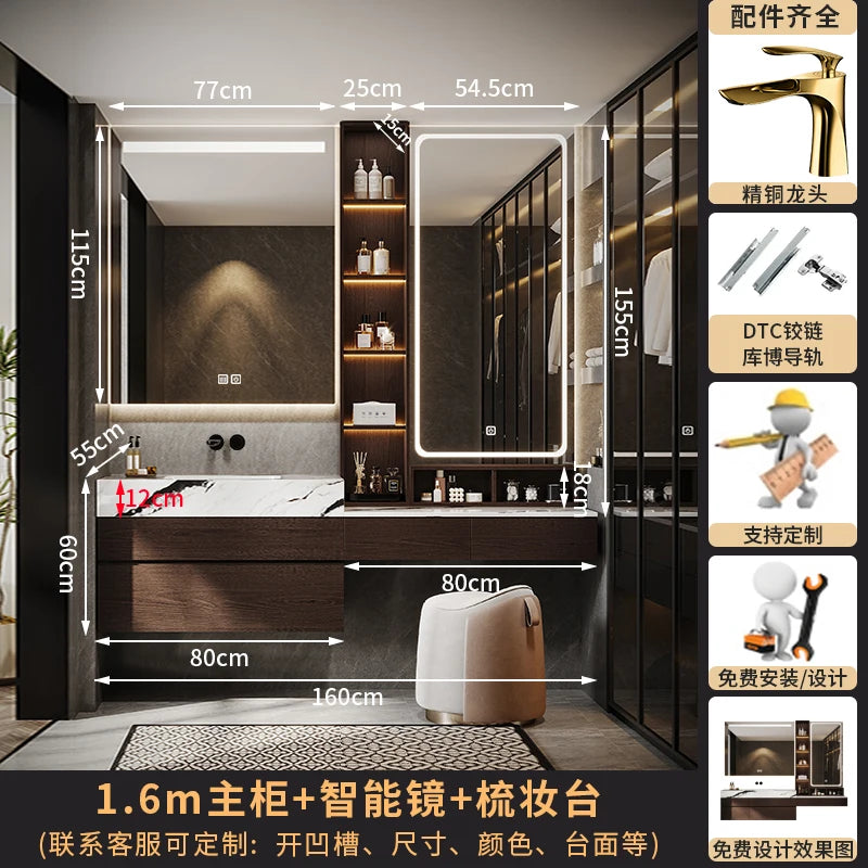 ANTNX Light Luxury Solid Wood Bathroom Cabinet Partitions Accessories Closet Cupboard Space Saver Gadgets Modern Gabinete Furniture ANTNX.COM