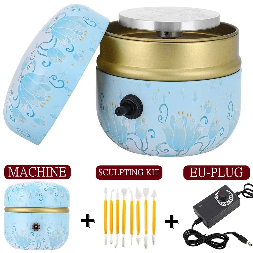 MMOOKA MMOOKA Mini Pottery Wheel with Clay Sculpting Tools, Adjustable Speed Electric Pottery Machine for Ceramic Art Crafts Pottery TurntableMMOOKA.COM