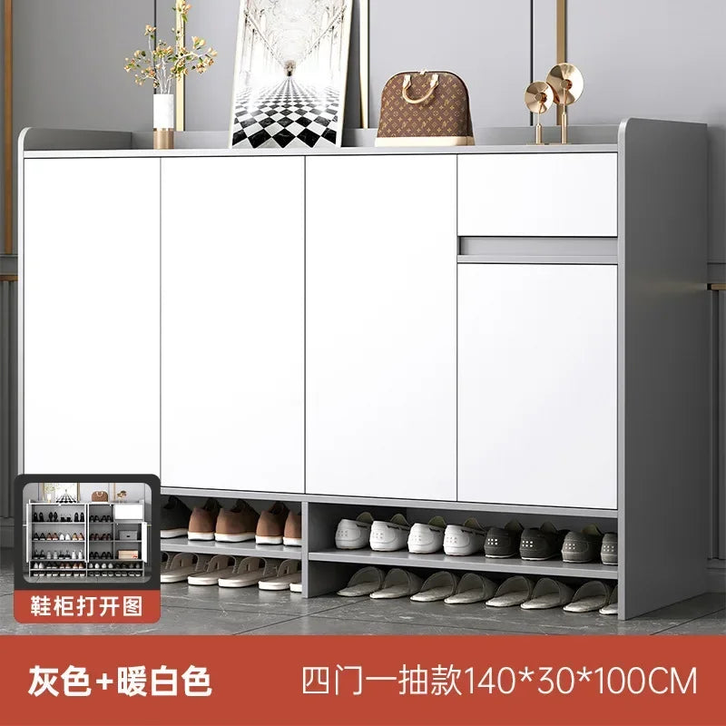 MMOOKA Entrance Shoe Cabinet Light Luxury Home Entrance Shoe Rack Large Capacity Multi-layer Entrance Cabinet Balcony Storage Locker