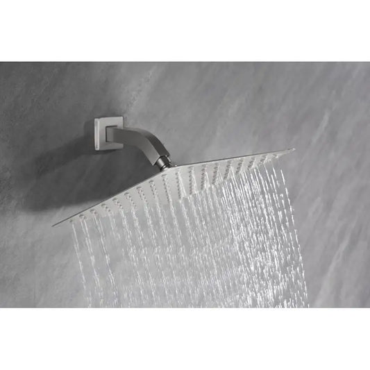 Ultra-Thin Stainless Steel Rain Shower Head with Self-Cleaning Nozzles, High Pressure Waterfall Design for Full Body Coverage