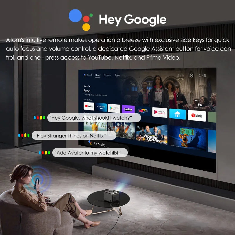 ANTNX CAIWEI A6G Android 14 UHD 4K Projector 1080P Google Certified Smart TV WiFi 6 Auto Focus Home Cinema Video Projectors for Movies ANTNX.COM